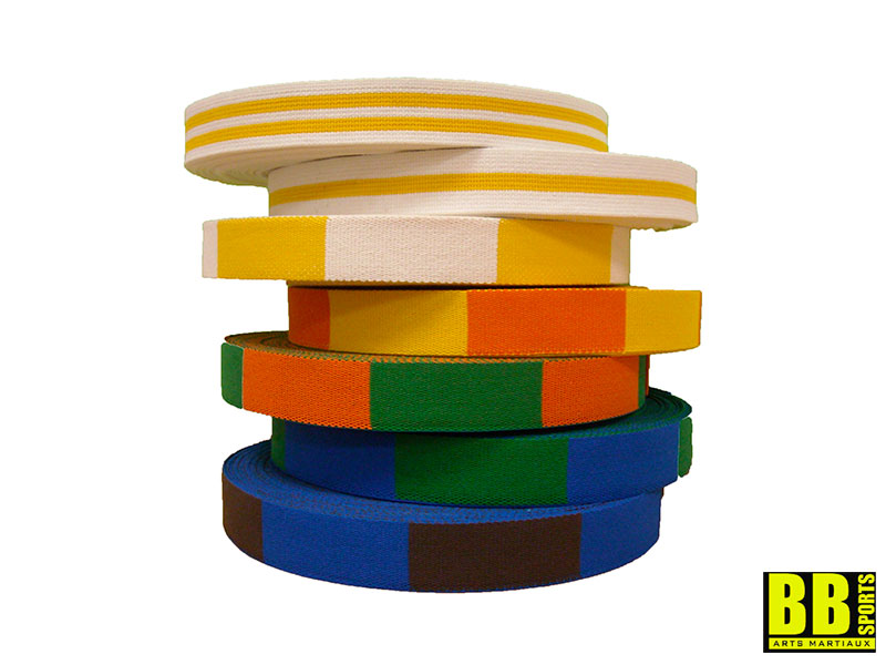 Rouleaux de ceintures de judo bicolores de la boutique BBS
