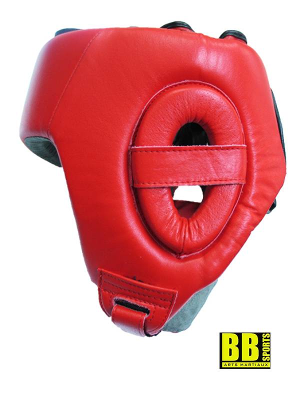 Casque de boxe anglaise rouge vue profil
