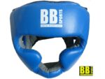 Casque de boxe en cuir intégral bleu