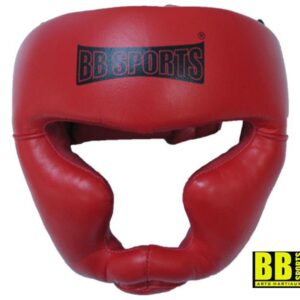 Casque de boxe en cuir intégral rouge