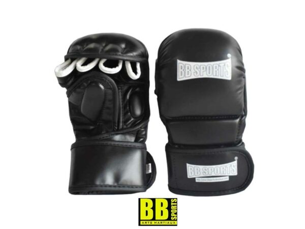 Gants de MMA en cuir noir