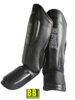 Protège tibia pied pour MMA en cuir noir