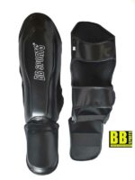 Protège tibia pieds pour mma en cuir noir rv
