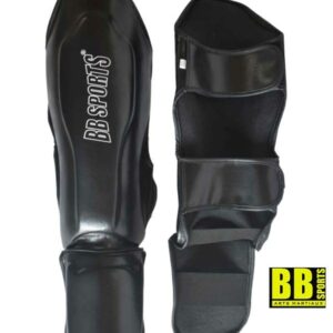 Protège tibia pieds pour mma en cuir noir rv
